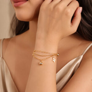 Kit 2 Pulseiras Banho Ouro