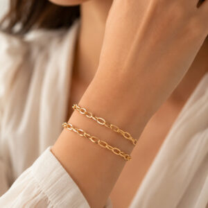 Kit 2 Pulseiras em Elos – Banho Ouro